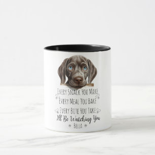 Schattige Weimaraner Hond Grappige Op Maat Gemaakt Mok