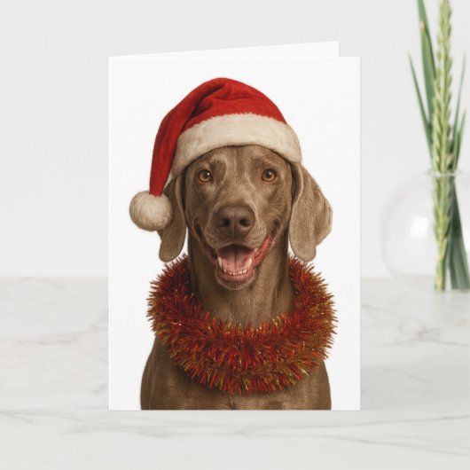 Schattige Weimaraner kerstkaart Kaart (Voorkant)