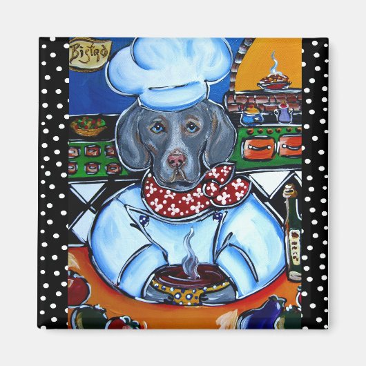 Schattige Weimaraner Magneten (Voorkant)