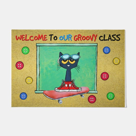 Schattige welkom in onze groovy klas deurmat (Voorkant)