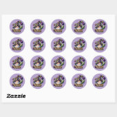 Schattige welkom tuin kabouter ronde sticker (Vel)