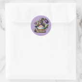 Schattige welkom tuin kabouter ronde sticker (Tas)
