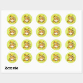 Schattige welkom tuin kabouter ronde sticker (Vel)
