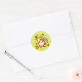 Schattige welkom tuin kabouter ronde sticker (Envelop)