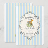 Schattige Welkome Blauwe Uitnodiging (Voorkant / Achterkant)