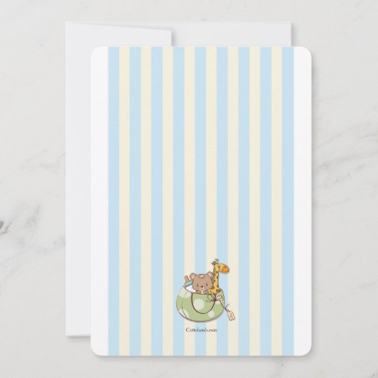 Schattige Welkome Blauwe Uitnodiging (Achterkant)