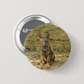 Schattige welp van een wolf ronde button 5,7 cm (Voorkant /achterkant)