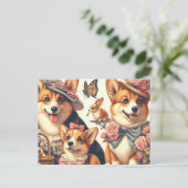 Schattige Welsh Corgi Cardigan Briefkaart (Staand voorkant)