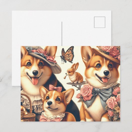 Schattige  Welsh Corgi Cardigan Briefkaart (Voorkant / Achterkant)