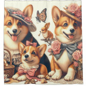 Schattige  Welsh Corgi Cardigan Douchegordijn (Voorkant)