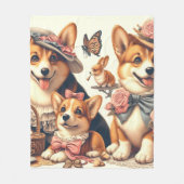 Schattige  Welsh Corgi Cardigan Fleece Deken (Voorkant)