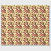 Schattige Welsh Corgi Cardigan Illustratie Cadeaupapier (Vlak)