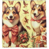 Schattige Welsh Corgi Cardigan Illustratie Douchegordijn (Voorkant)