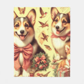 Schattige Welsh Corgi Cardigan Illustratie Fleece Deken (Voorkant)