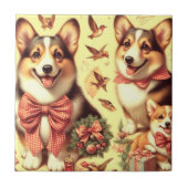 Schattige Welsh Corgi Cardigan Illustratie Tegeltje (Voorkant)