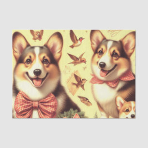 Schattige Welsh Corgi Cardigan Illustratie Tissuepapier
