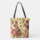 Schattige Welsh Corgi Cardigan Illustratie Tote Bag (Achterkant)