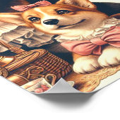 Schattige Welsh Corgi Cardigan Poster (Hoek)