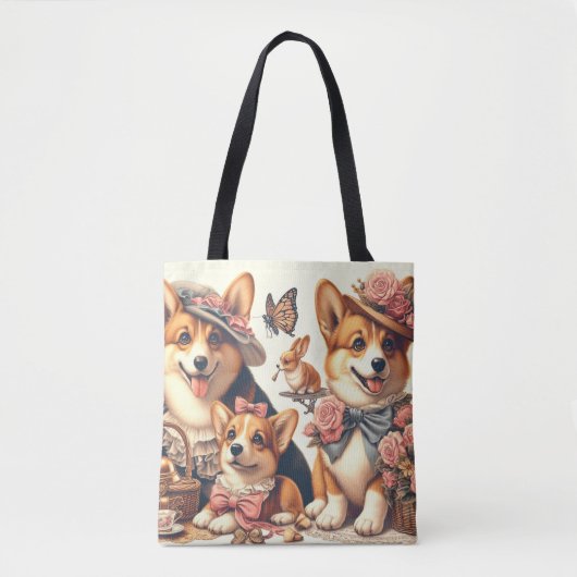 Schattige Welsh Corgi Cardigan Tote Bag (Voorkant)