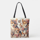 Schattige Welsh Corgi Cardigan Tote Bag (Achterkant)