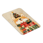 Schattige Welsh Corgi met Kerstcadeaus Magneet (Rechterzijde)