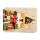 Schattige Welsh Corgi met Kerstcadeaus Magneet (Horizontaal)