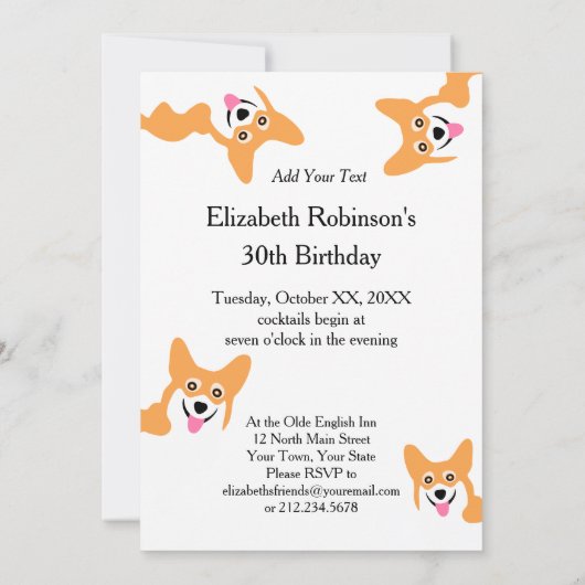 Schattige Welsh Pembroke Corgi Puppy Verjaardag Kaart (Achterkant)