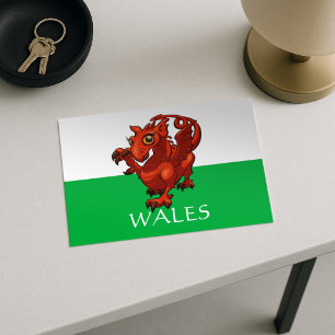 Schattige Welshe Draak Wales Vlag Voeg Uw Tekst Ca Briefkaart