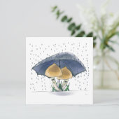 Schattige wenskaart met champignons feestdagenkaart (Staand voorkant)