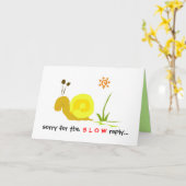 Schattige Wenskaart met slak Kaart (Gele Bloem)