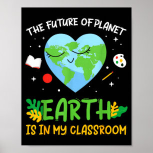 Schattige wereld aarde dag de toekomst van de plan poster