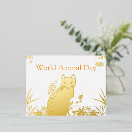 Schattige Wereld Dierendag Briefkaart