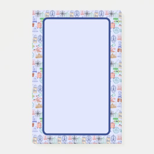 Schattige Wereldreiziger Collage Post-it® Notes (Voorkant)
