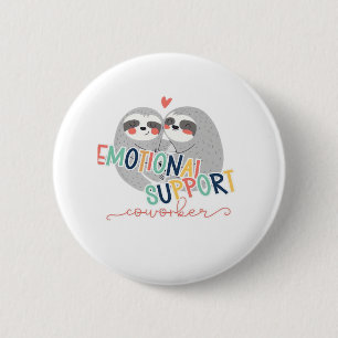 Schattige werk Besties, Emotionele hulp Coworker S Ronde Button 5,7 Cm