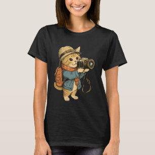 Schattige werkende kattenfotograaf t-shirt