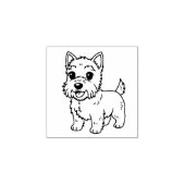 Schattige West Highland Terrier Hond 1x1 Rubberstempel (Afrduk)