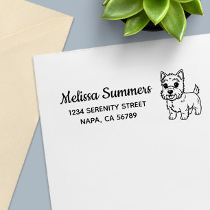 Schattige West Highland Terrier Hond Retouradres Zelfinktende Stempel