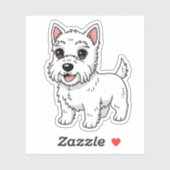 Schattige West Highland White Terrier-hond Sticker (Vel)