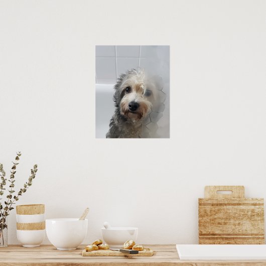 Schattige West Highland White Terrier in Bath Poster (Keuken)