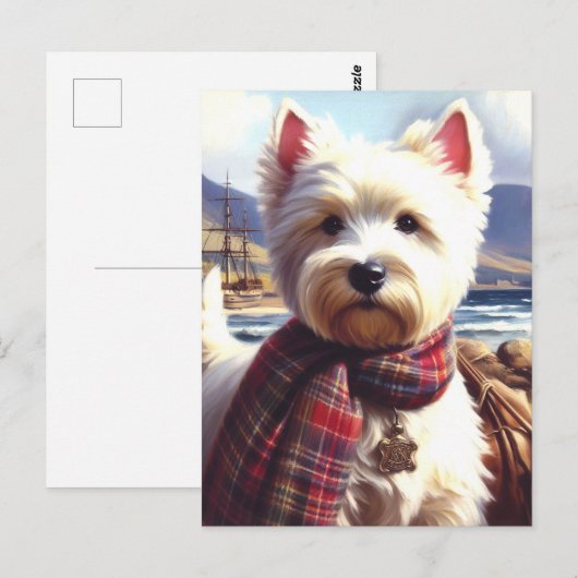 Schattige West Highland White Terrier schilderij Briefkaart (Voorkant / Achterkant)