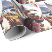 Schattige West Highland White Terrier schilderij Cadeaupapier (Rol Hoek)