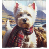 Schattige West Highland White Terrier schilderij Douchegordijn (Voorkant)