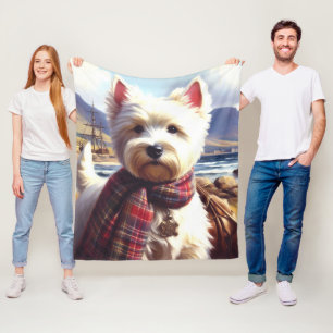Schattige West Highland White Terrier schilderij Fleece Deken