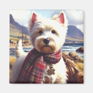 Schattige West Highland White Terrier schilderij Magneet