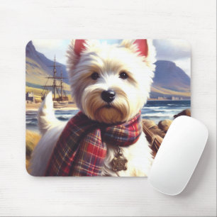 Schattige West Highland White Terrier schilderij Muismat