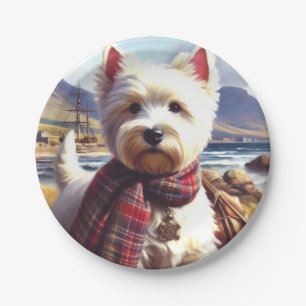 Schattige West Highland White Terrier schilderij Papieren Bordje