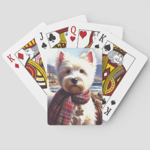Schattige West Highland White Terrier schilderij Pokerkaarten