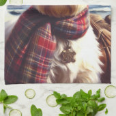 Schattige West Highland White Terrier schilderij Theedoek (Gevouwen)