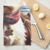 Schattige West Highland White Terrier schilderij Theedoek (Quarter Fold)