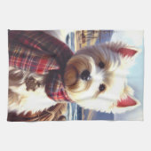 Schattige West Highland White Terrier schilderij Theedoek (Horizontaal)